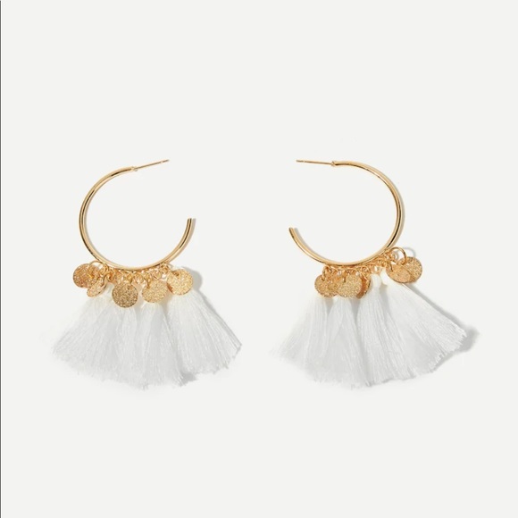 Gold + Tassel Statement Boho Hoops - Picture 2 of 4